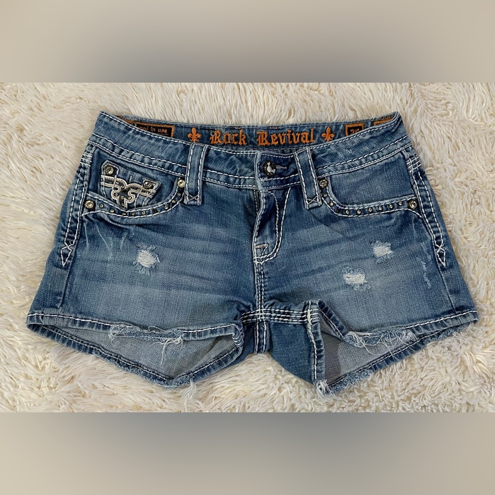Rock Revival 26 distressed bling shorts